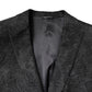 Black Floral Jacquard Coat Jacket Blazer