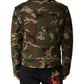 Multicolor Camouflage Nylon Biker Jacket