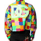 Multicolor Cotton Full Zip Men Biker Jacket