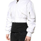 White Nylon Full Zip Cropped Bomber Jacket