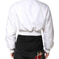 White Nylon Full Zip Cropped Bomber Jacket