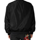 Black Long Sleeves Full Zip Bomber Jacket