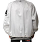 White DG Logo Polyester Jersey Bomber Jacket