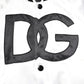 White DG Logo Polyester Jersey Bomber Jacket