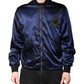 Blue Nylon DG Crown Full Zip Bomber Jacket