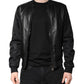 Black Lambskin Leather Biker Full Zip Jacket