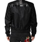 Black Lambskin Leather Biker Full Zip Jacket