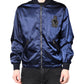 Blue Nylon DG Crown Full Zip Bomber Jacket