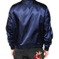 Blue Nylon DG Crown Full Zip Bomber Jacket