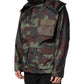 Multicolor Camouflage Button Hooded Jacket
