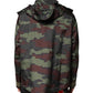 Multicolor Camouflage Button Hooded Jacket