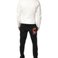 White Collared Full Zip Biker Coat Jacket