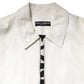 White Collared Full Zip Biker Coat Jacket