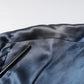 Blue Solid Silk Men Wrap Robe Coat Jacket