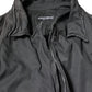 Black Solid Cotton Collared Coat Jacket