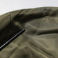 Green Nylon Full Zip Men Bomber Jacket