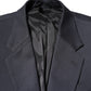 Dark Blue Cotton Men Jacket Coat Suit Blazer