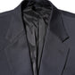 Dark Blue Cotton Men Jacket Coat Suit Blazer