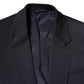 Dark Blue Wool Single Breasted Coat Suit Blazer