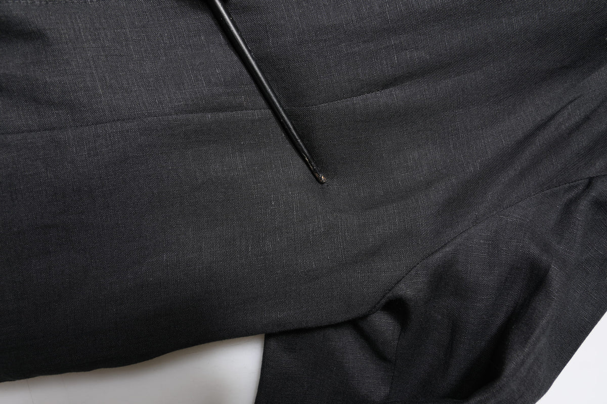 Black Linen Single Breasted Men Coat Blazer