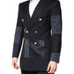 Multicolor Patchwork Jacket Coat Suit Blazer