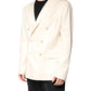 Beige Cashmere Double Breasted Coat Blazer