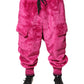 Pink Acrylic Cargo Jogging Sweatpants Pants