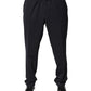 Black Wool Mid Waist Dress Pants