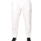 White Linen Mid Waist Men Dress Pants