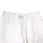 White Linen Mid Waist Men Dress Pants