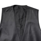 Black Wool Waistcoat Dress Formal Vest
