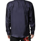 Dark Blue Silk Double Breasted Shirt
