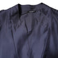 Dark Blue Silk Double Breasted Shirt