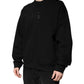 Black Cotton DG Crew Neck Pullover Sweater