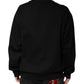 Black Cotton DG Crew Neck Pullover Sweater