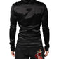Black Silk Turtleneck Men Pullover Sweater