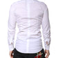 White Cotton GOLD Dress Formal Collared Shirt