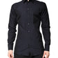 Black Cotton GOLD Men Dress Formal Shirt