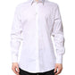 White Cotton GOLD Men Dress Formal Shirt