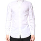 White Cotton GOLD Dress Formal Collared Shirt