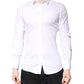 White Cotton GOLD Dress Formal Collared Shirt