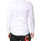 White Cotton GOLD Dress Formal Collared Shirt