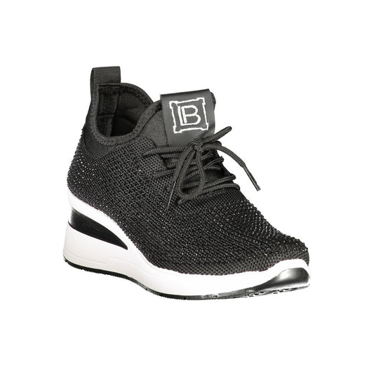 Black Polyester Women Sneaker