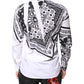 White Black Bandana MARTINI Men Dress Shirt