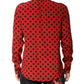 Red Polka Dot Silk Long Sleeve Shirt