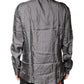 Gray Polka Dot Silk Long Sleeve Shirt