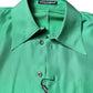 Green Silk Satin Long Sleeves Casual Shirt