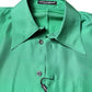 Green Silk Satin Long Sleeves Casual Shirt
