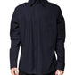 Dark Blue Cotton Long Sleeve Shirt