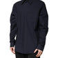 Dark Blue Cotton Long Sleeve Shirt